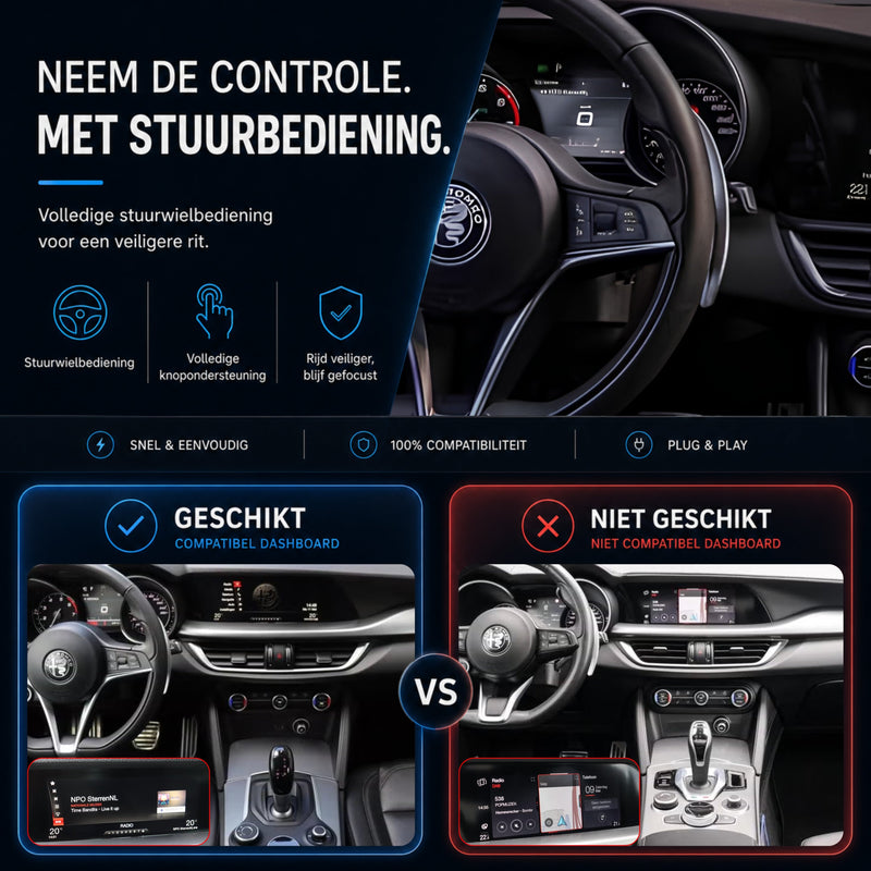 Alfa Romeo Stelvio | 2017 t/m 2020 | CarPlay & Android Auto Box | U-Connect-6