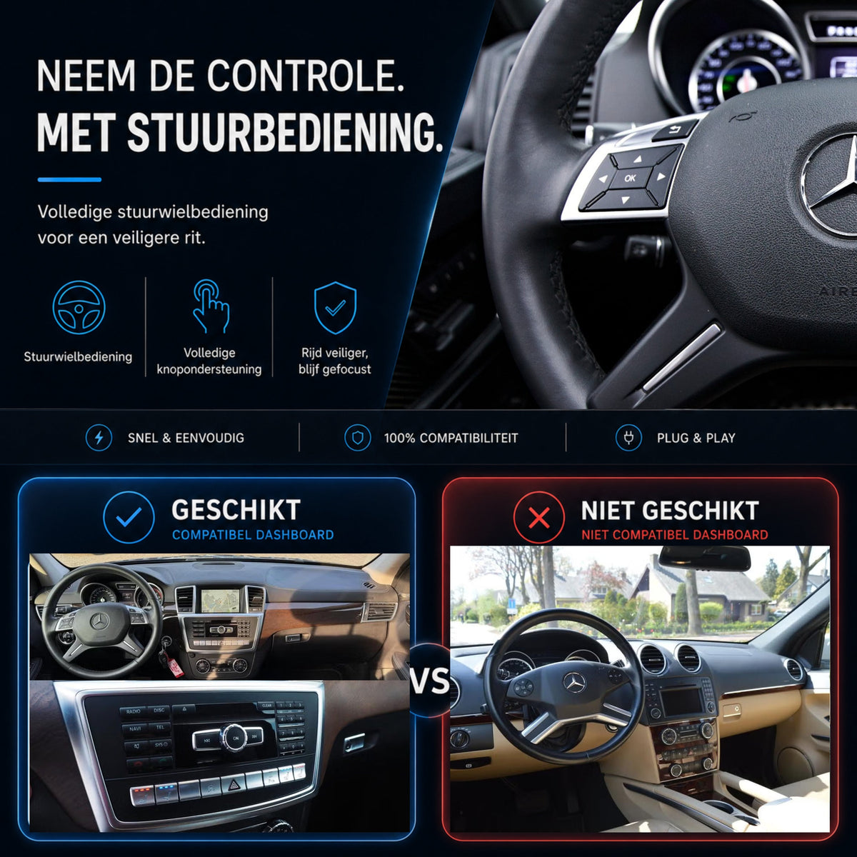 Mercedes GL-Klasse X166 | 2012 t/m 2016 | CarPlay & Android Auto Box | NTG 4.5-6
