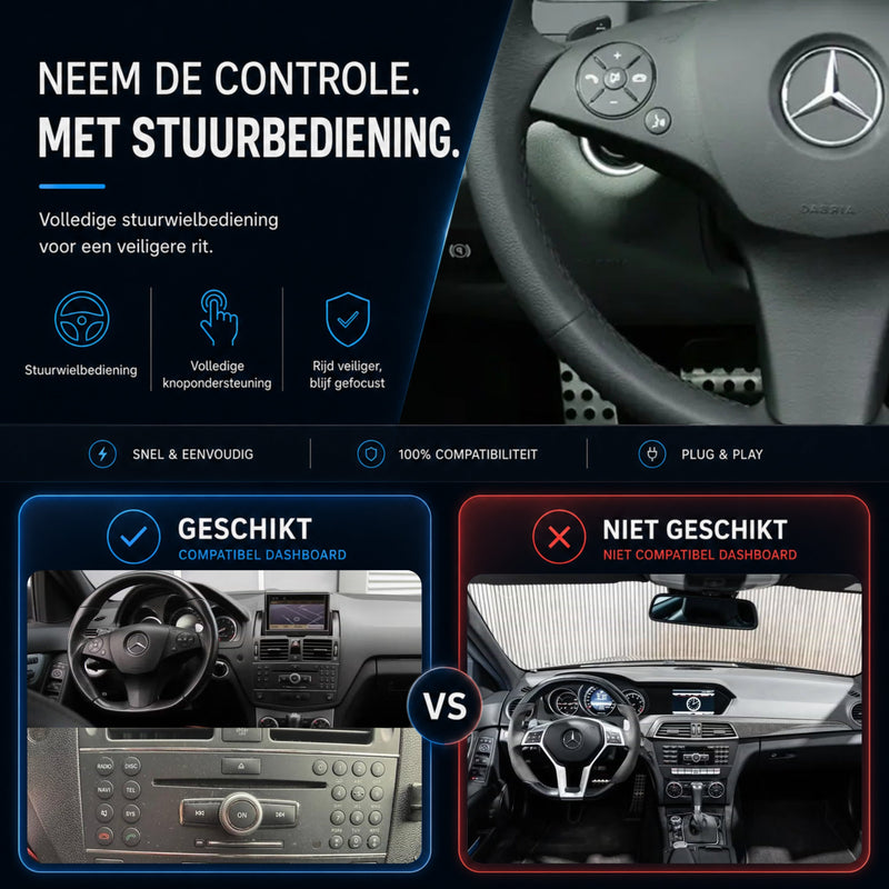 Mercedes C-Klasse W204 | 2007 t/m 2011 | CarPlay & Android Auto Box | NTG 4.0-6