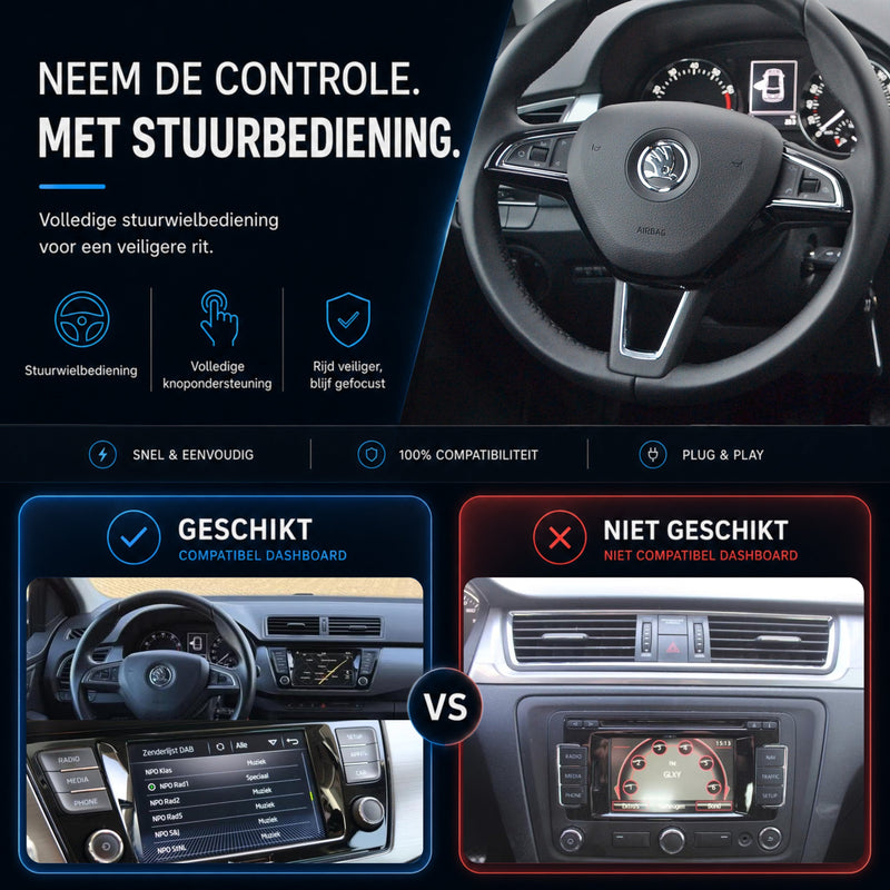 Skoda Fabia | 2015 t/m 2021 | CarPlay & Android Auto Box | MIB-6