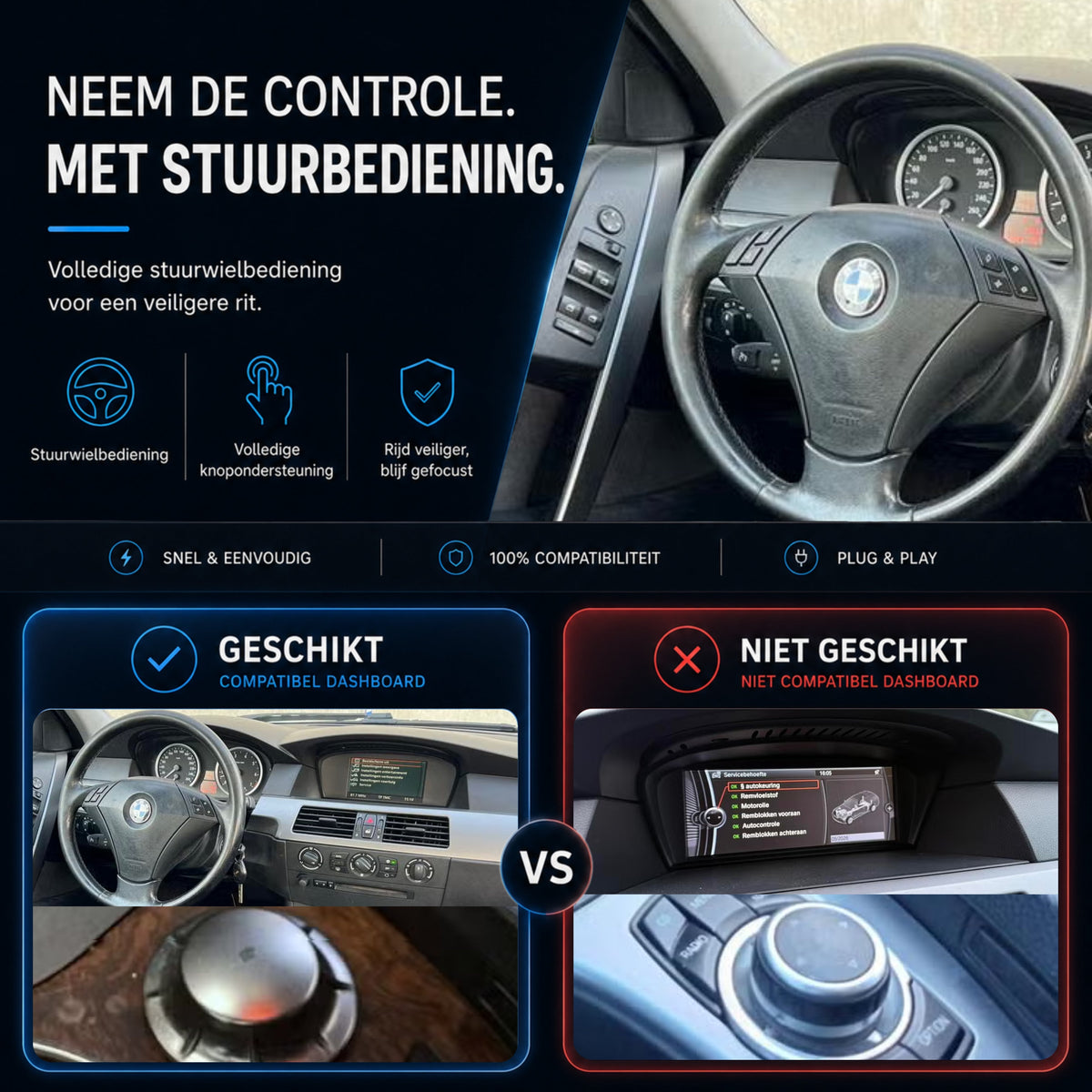 BMW 5 Serie E60/E61 | 2003 t/m 2009 | CarPlay & Android Auto Box | CCC-6