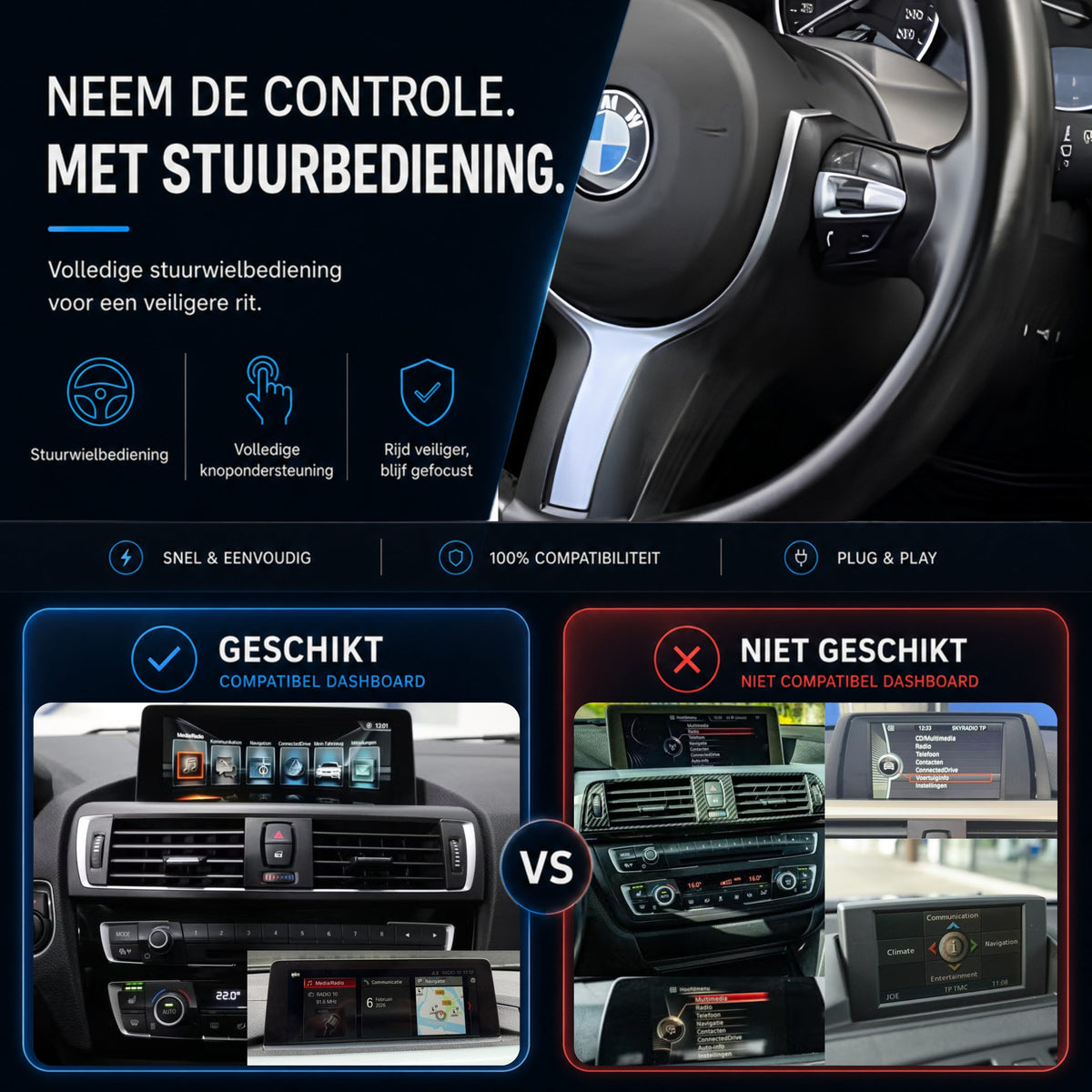 BMW 3 Serie F30/F31 | 2017 t/m 2020 | CarPlay & Android Auto Box | NBT EVO-6