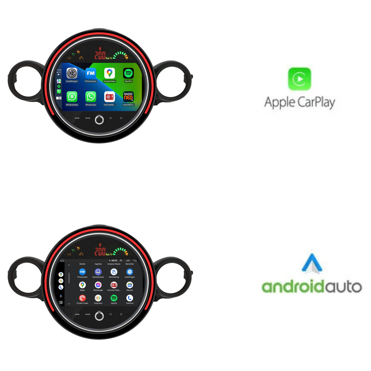 Mini Cooper R56 CarPlay & Android Auto autoradio | 2008 t/m 2013 | Android 15 | Davilon | 2GB RAM-6