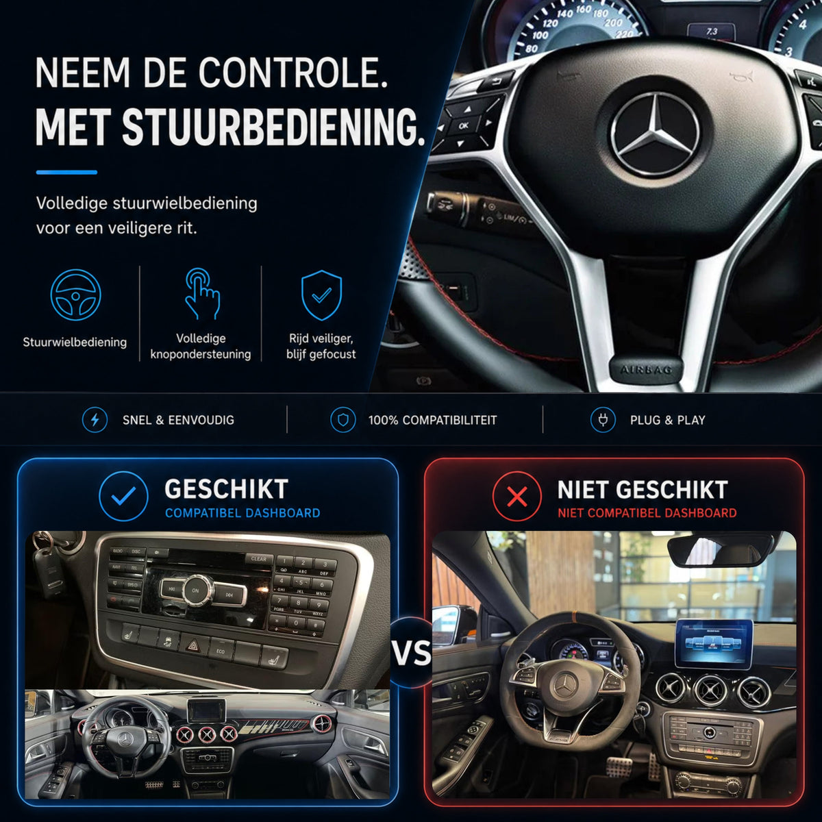 Mercedes CLA-Klasse | 2013 bis 2014 | CarPlay & Android Auto Box | NTG 4.5-6