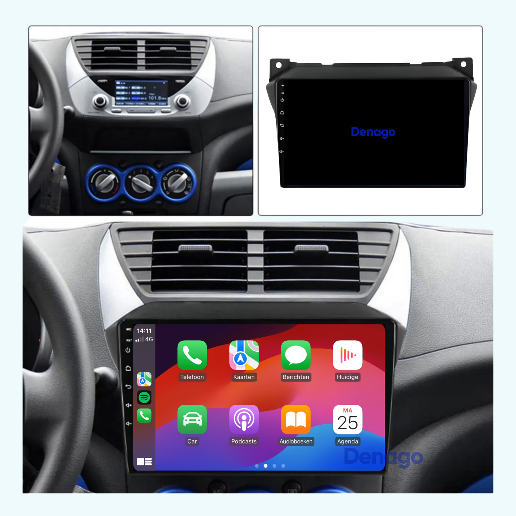 Suzuki Alto CarPlay autoradio | 2008 t/m 2016 | Denago DNG-A53 | 9 inch | Android 13 | Draadloos CarPlay & Android Auto