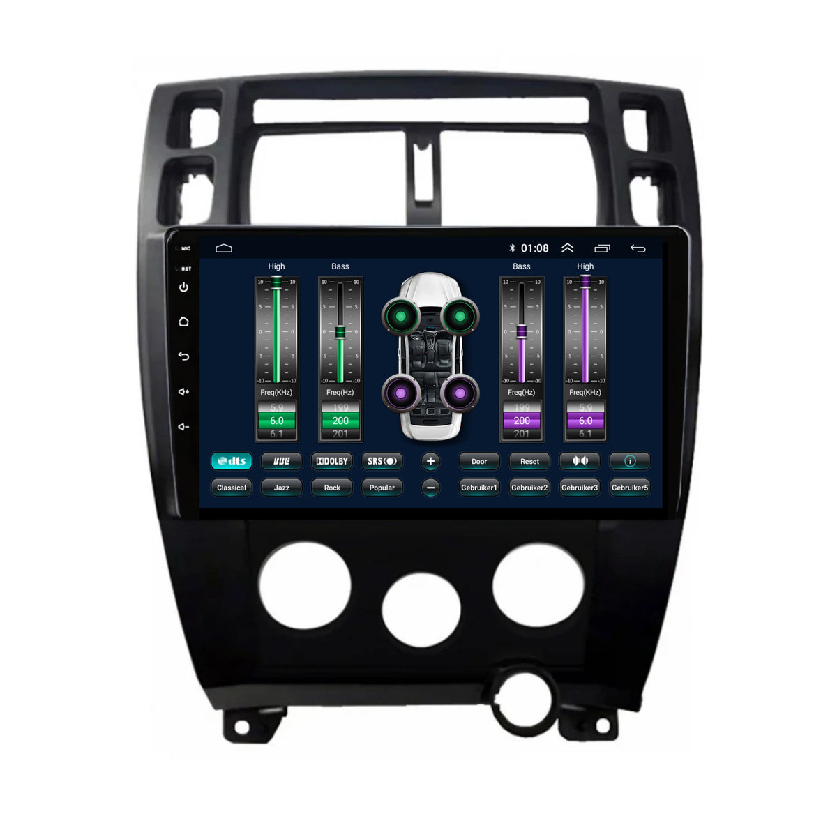 Hyundai Tucson CarPlay & Android Auto autoradio | 2004 t/m 2010 | Android 15 | Davilon | Zwart-7