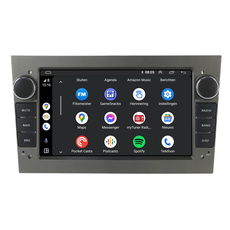 Opel CarPlay & Android Auto autoradio | 2000 t/m 2013 | Android 15 | Davilon | Opel Grijs-3