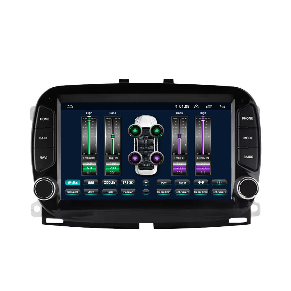 Fiat 500 CarPlay & Android Auto autoradio | 2016 t/m 2019 | Android 15 | Davilon | Zwart-7