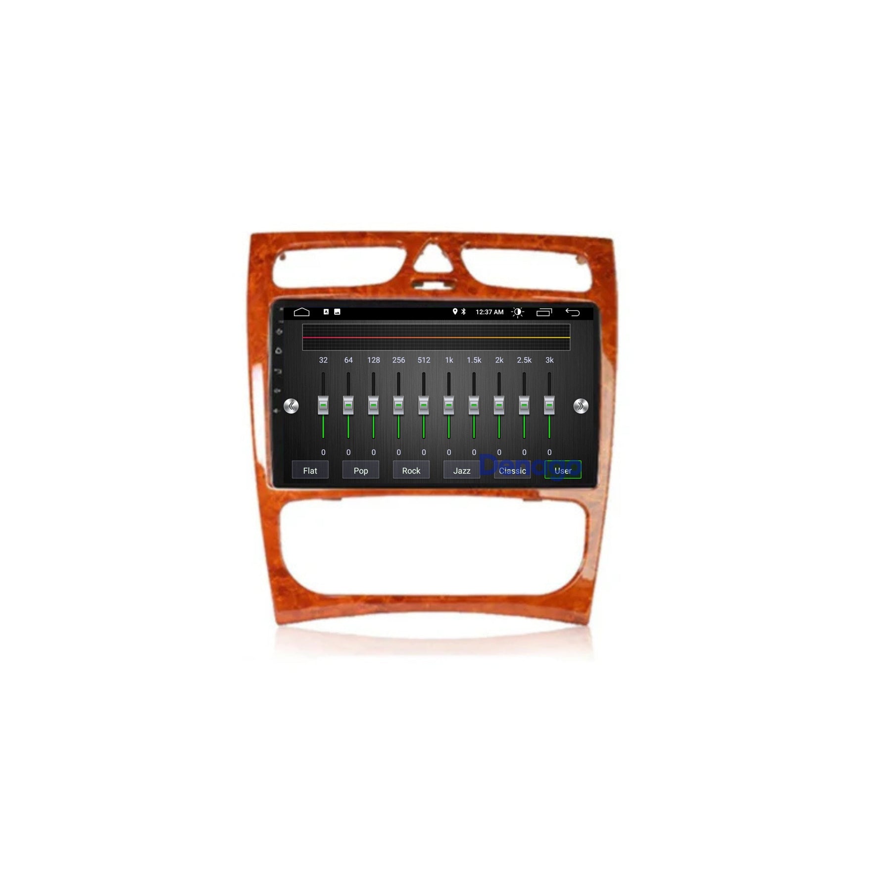 Mercedes C-Klasse W203 CarPlay autoradio | 2000 t/m 2004 | Denago DNG-A203 | 9 inch | Android 13 | Draadloos CarPlay & Android Auto | Houtkleur frame