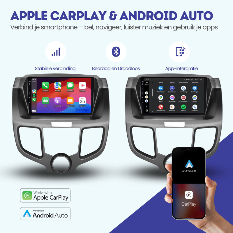 Honda Odyssey CarPlay autoradio | 2004 t/m 2008 | Denago DNG-A193 | 9 inch | Android 13 | Draadloos CarPlay & Android Auto-2