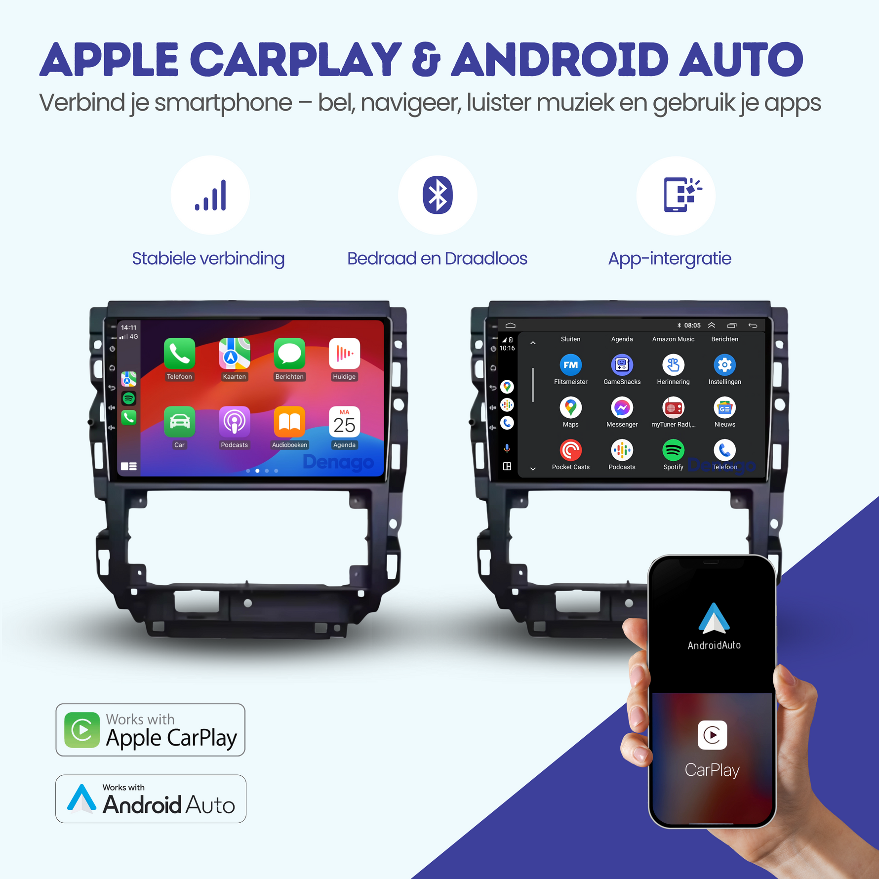 Volkswagen Golf 4 CarPlay autoradio | 2004 t/m 2008 | Denago DNG-A30 | 9 inch | Android 13 | Draadloos CarPlay & Android Auto
