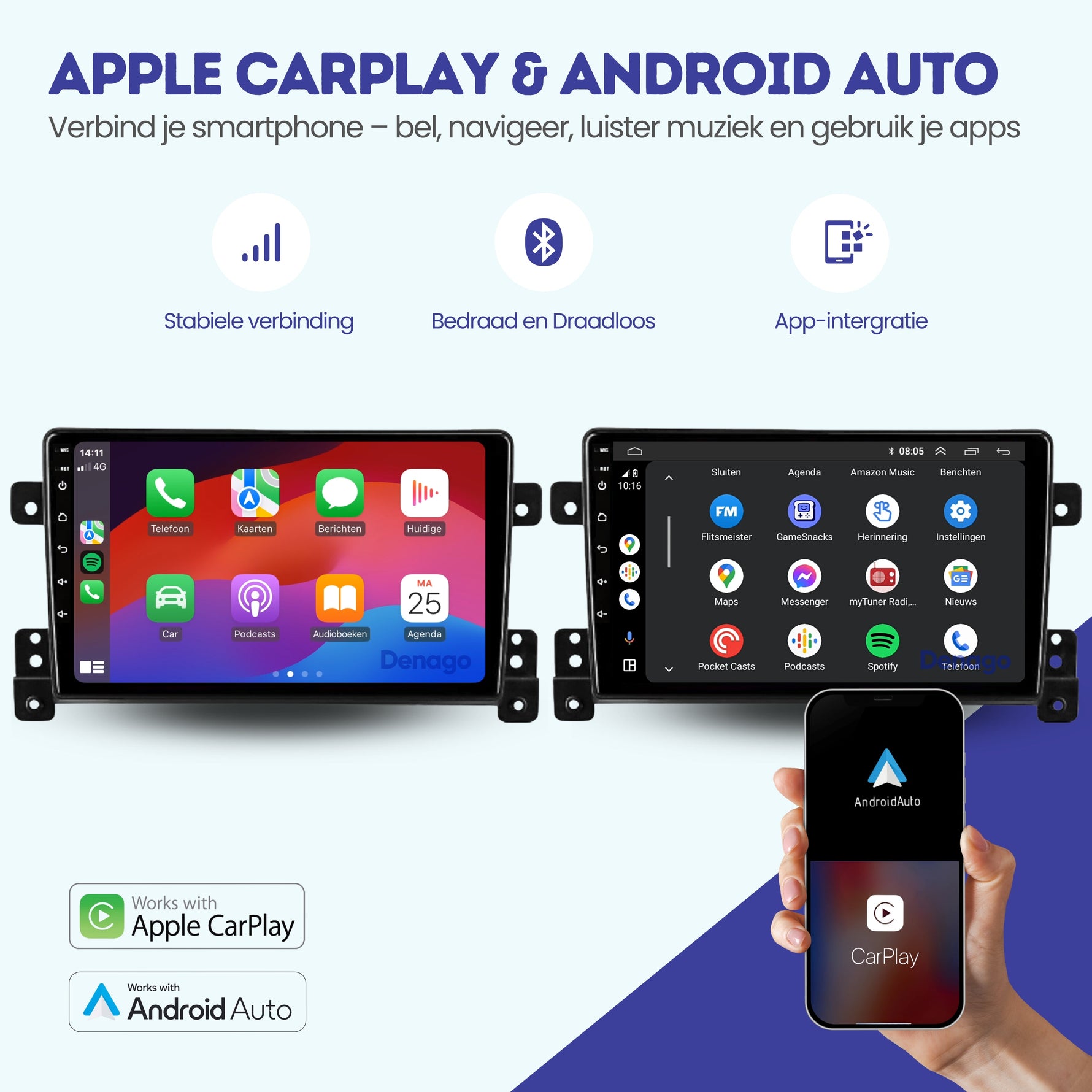 Suzuki Grand Vitara 3 CarPlay autoradio | 2006 t/m 2014 | Denago DNG-A171 | 9 inch | Android 13 | Draadloos CarPlay & Android Auto