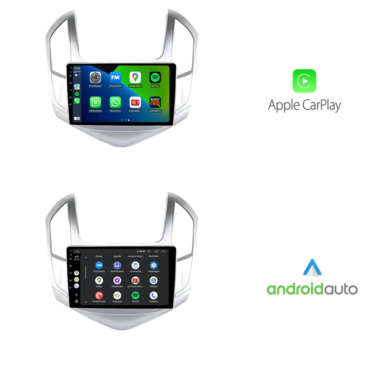 Chevrolet Cruze | Android 13 | Autoradio | 2012 t/m 2014 | CarPlay & Android Auto-2