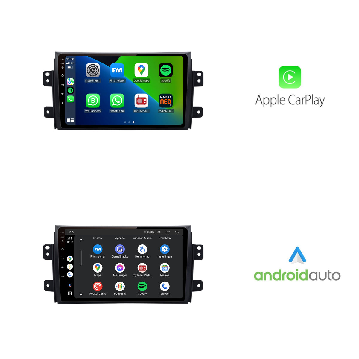 Suzuki SX4 CarPlay & Android Auto autoradio | 2006 t/m 2011 | Android 13 | Davilon