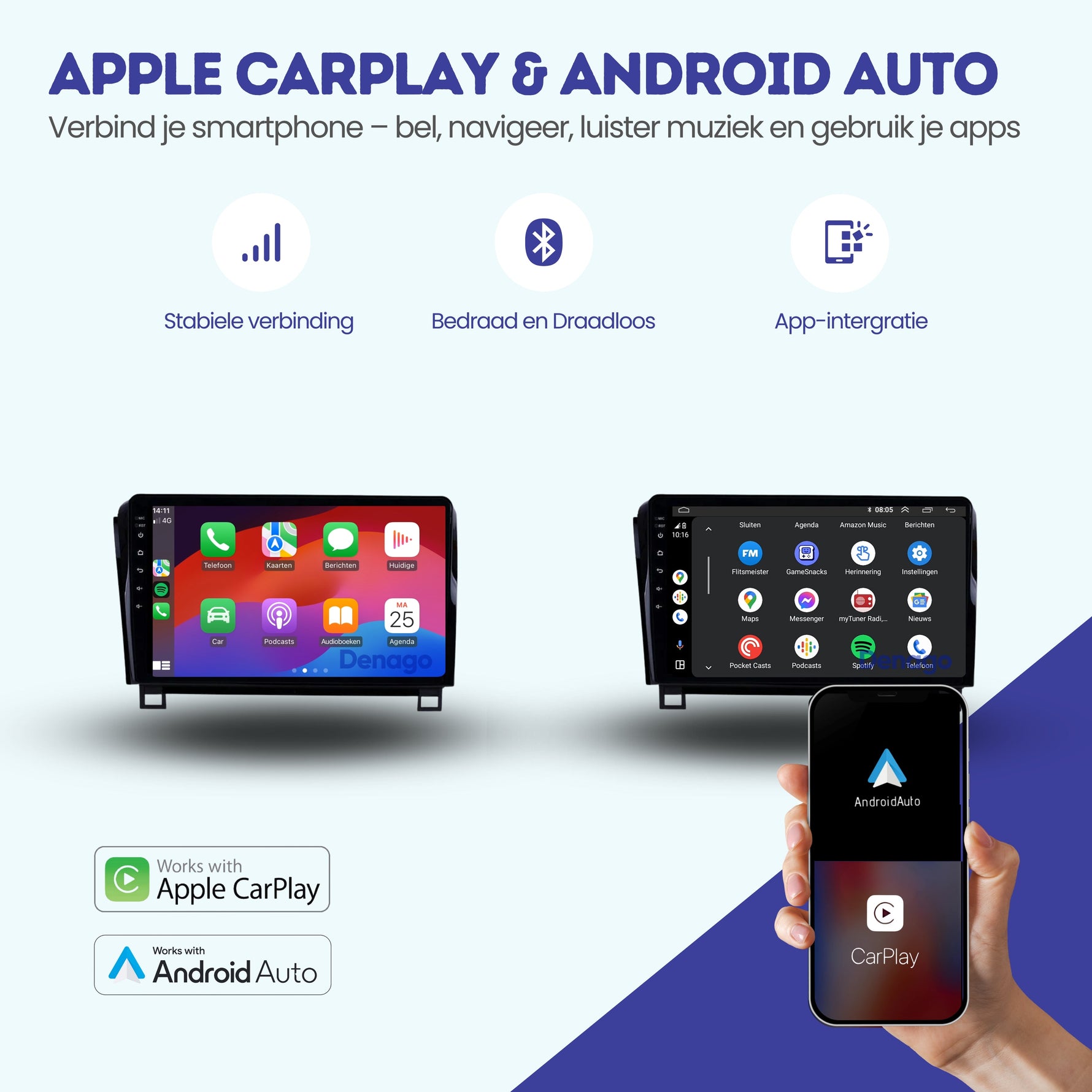 Toyota Tundra CarPlay autoradio | 2007 t/m 2013 | Denago DNG-A248 | 9 inch | Android 13 | Draadloos CarPlay & Android Auto