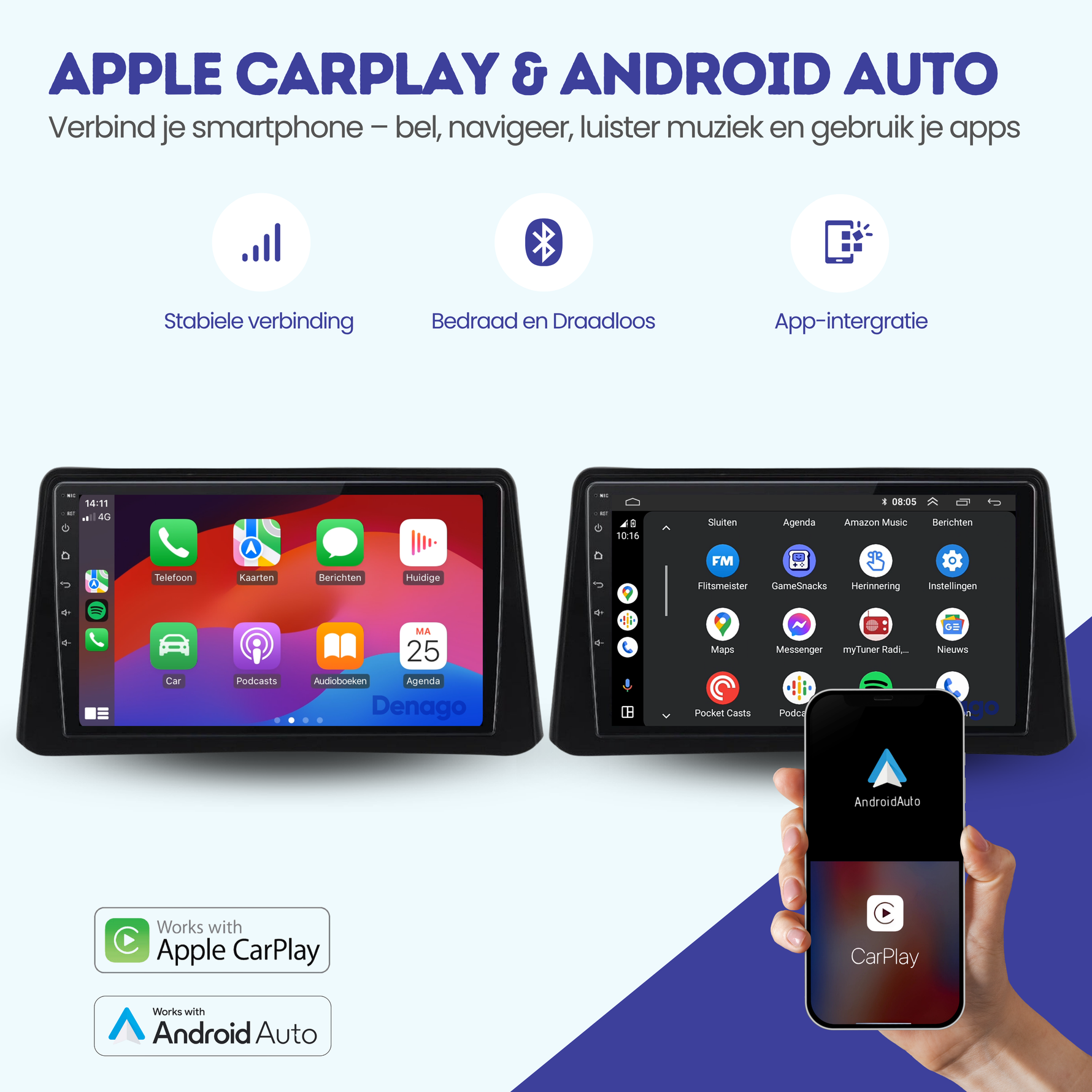 Opel Mokka CarPlay autoradio | 2012 t/m 2016 | Denago DNG-A47 | 9 inch | Android 13 | Draadloos CarPlay & Android Auto