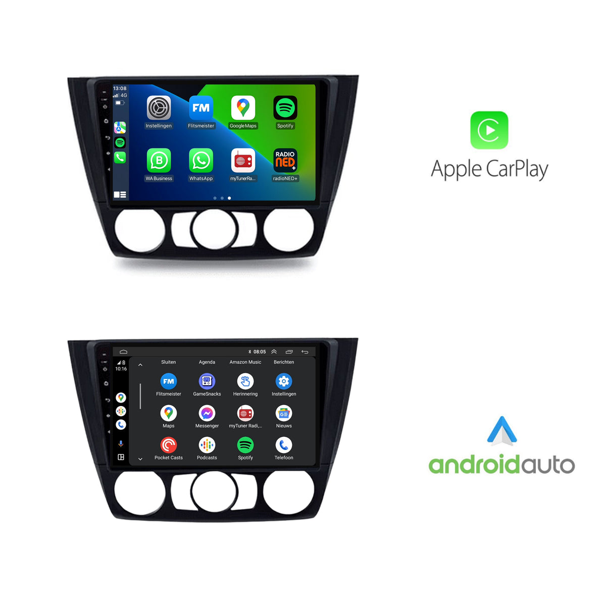 BMW 1 Serie E81 E82 E87 E88 | Android 13 | Autoradio | 2004 t/m 2012 | CarPlay & Android Auto-2
