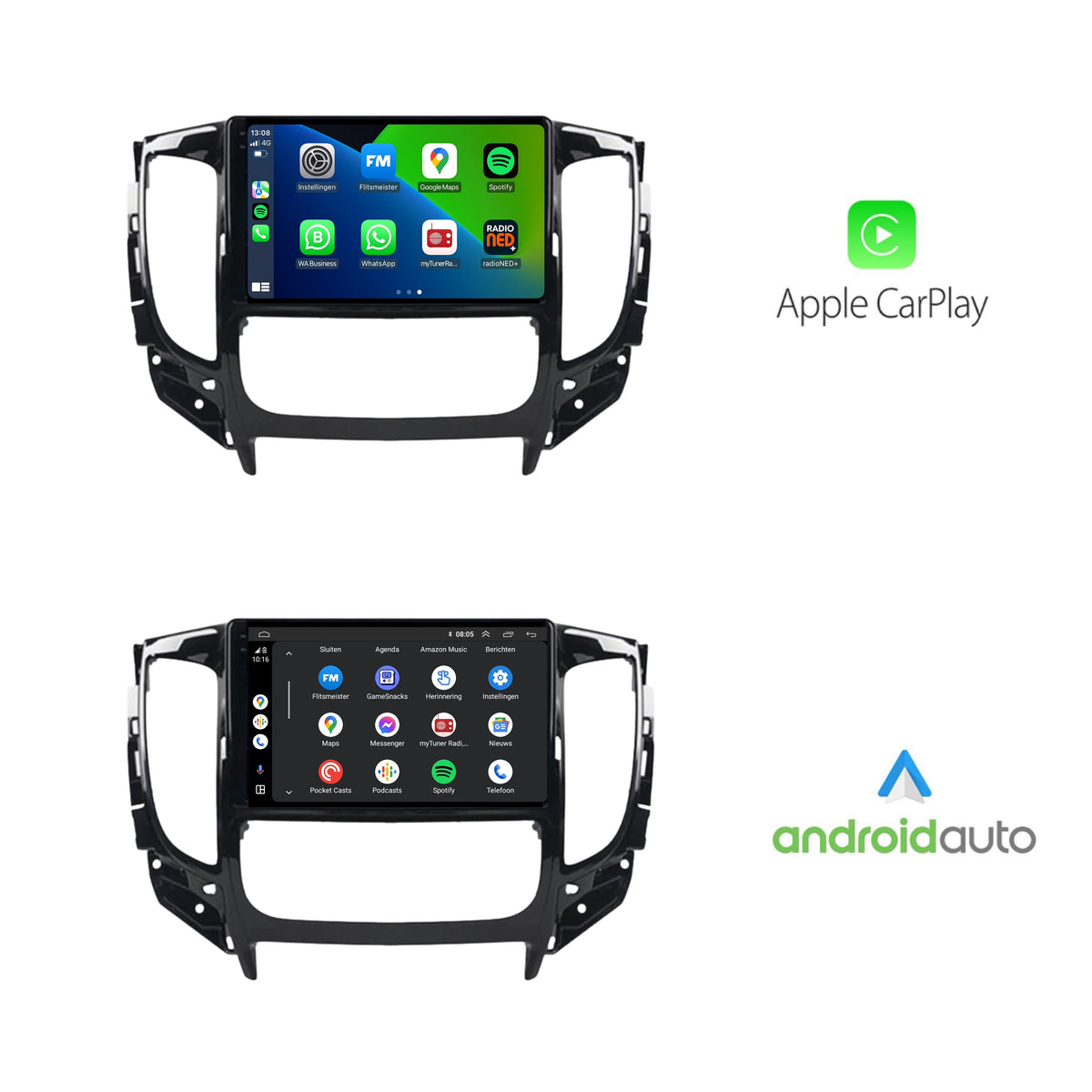 Mitsubishi Triton | Android 13 | Autoradio | 2015 t/m 2018 | CarPlay & Android Auto-2