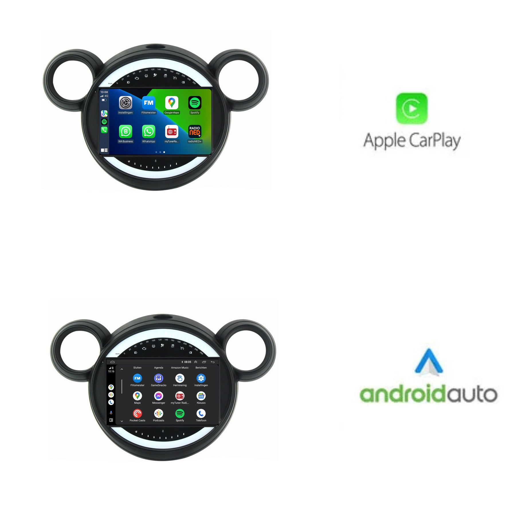 Android 13 CarPlay Autoradio voor Mini Cooper Countryman R60 | 2011 t/m 2014