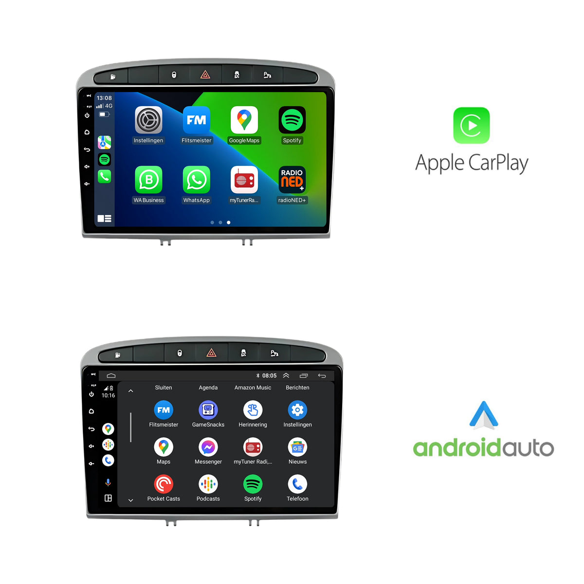 Peugeot 408 / 308 | Android 13 | Autoradio | 2007 t/m 2014 | CarPlay & Android Auto-2