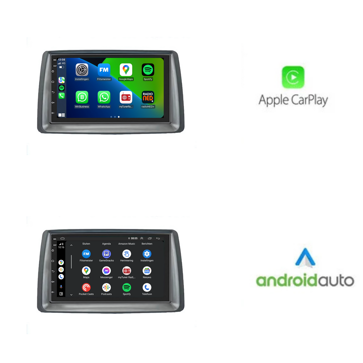 Fiat Panda CarPlay & Android Auto autoradio | 2003 t/m 2012 | Android 15 | Davilon | 7 inch-8