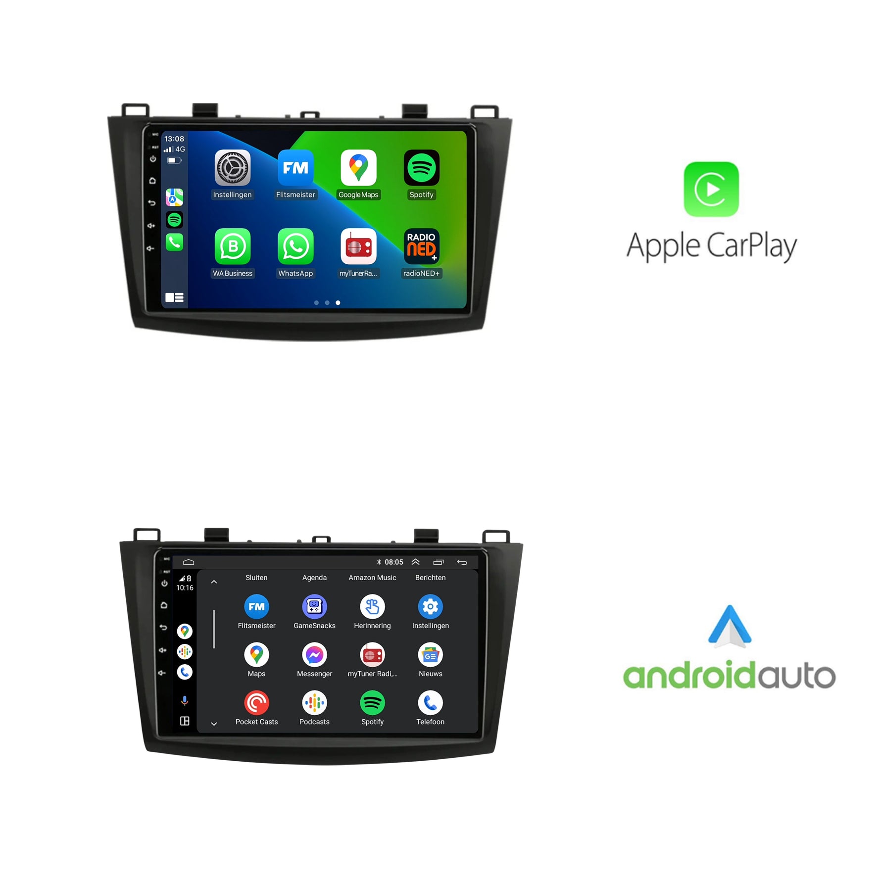 Mazda 3 | Android 13 | Autoradio | 2010 t/m 2013 | CarPlay & Android Auto