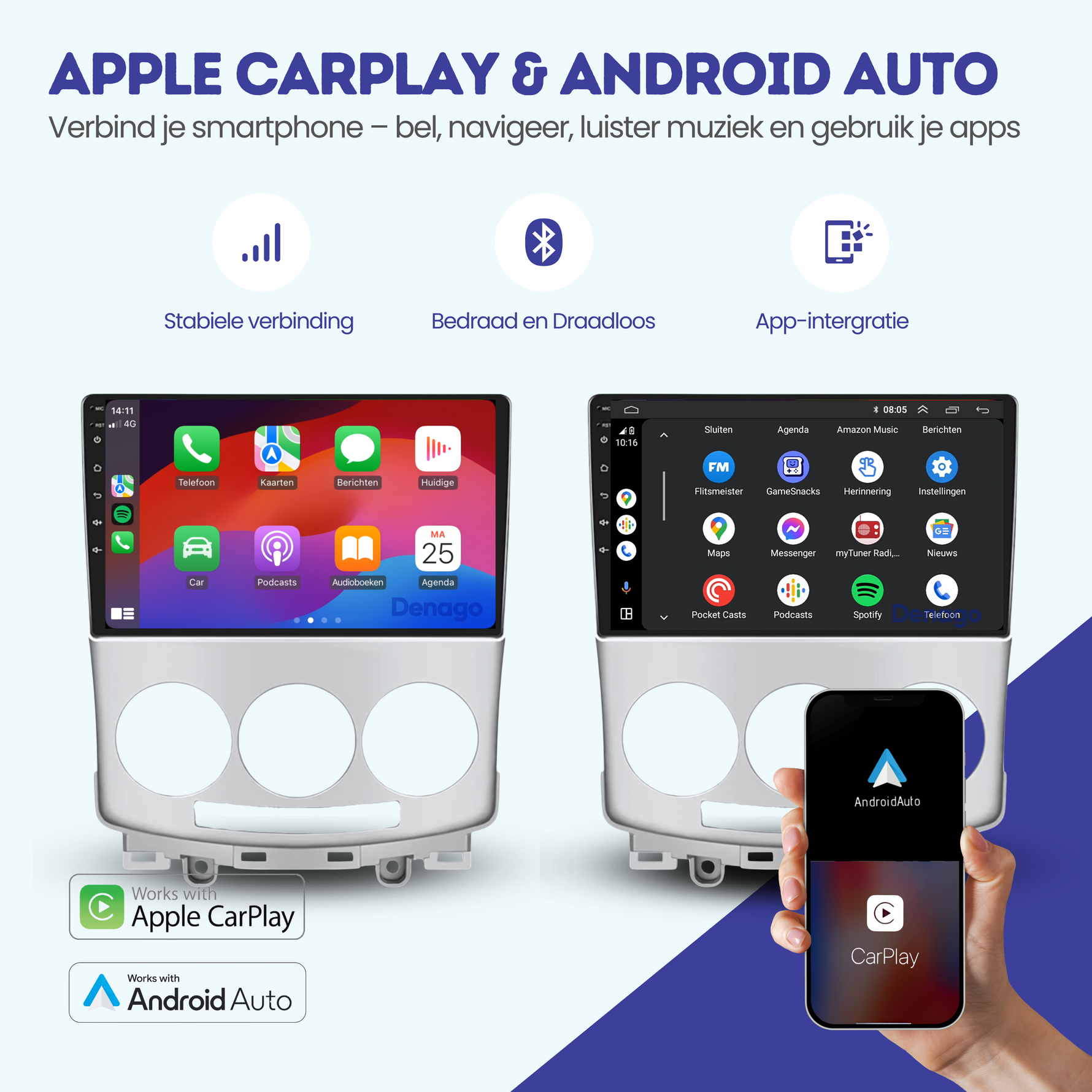 Mazda 5 CarPlay autoradio | 2005 t/m 2010 | Denago DNG-A36 | 9 inch | Android 13 | Draadloos CarPlay & Android Auto