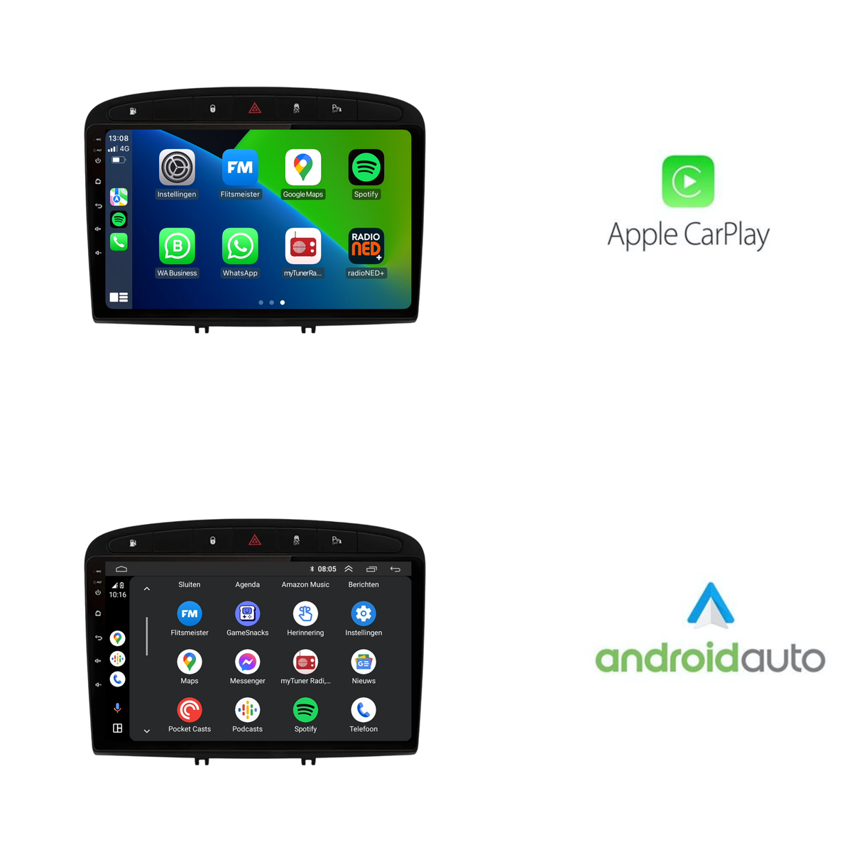 Peugeot 308 | 408 | Android 13 | Autoradio | 2007 t/m 2020 | CarPlay &  Android  Auto-8