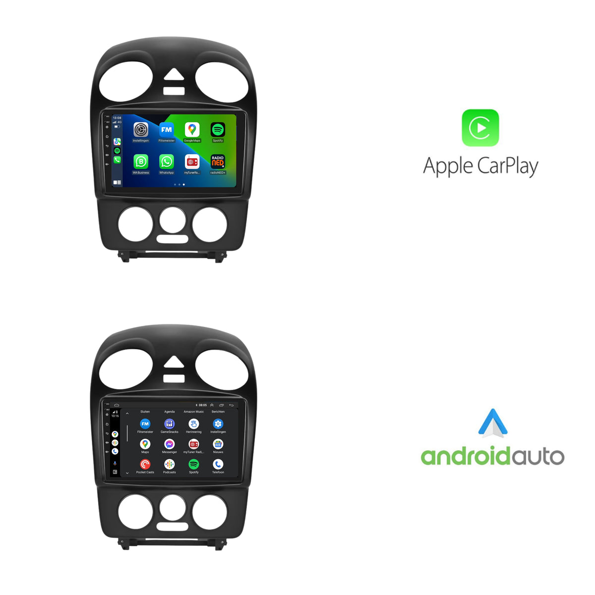 Volkswagen Beetle | Android 13 | Autoradio | 2004 t/m 2010 | CarPlay & Android Auto-2