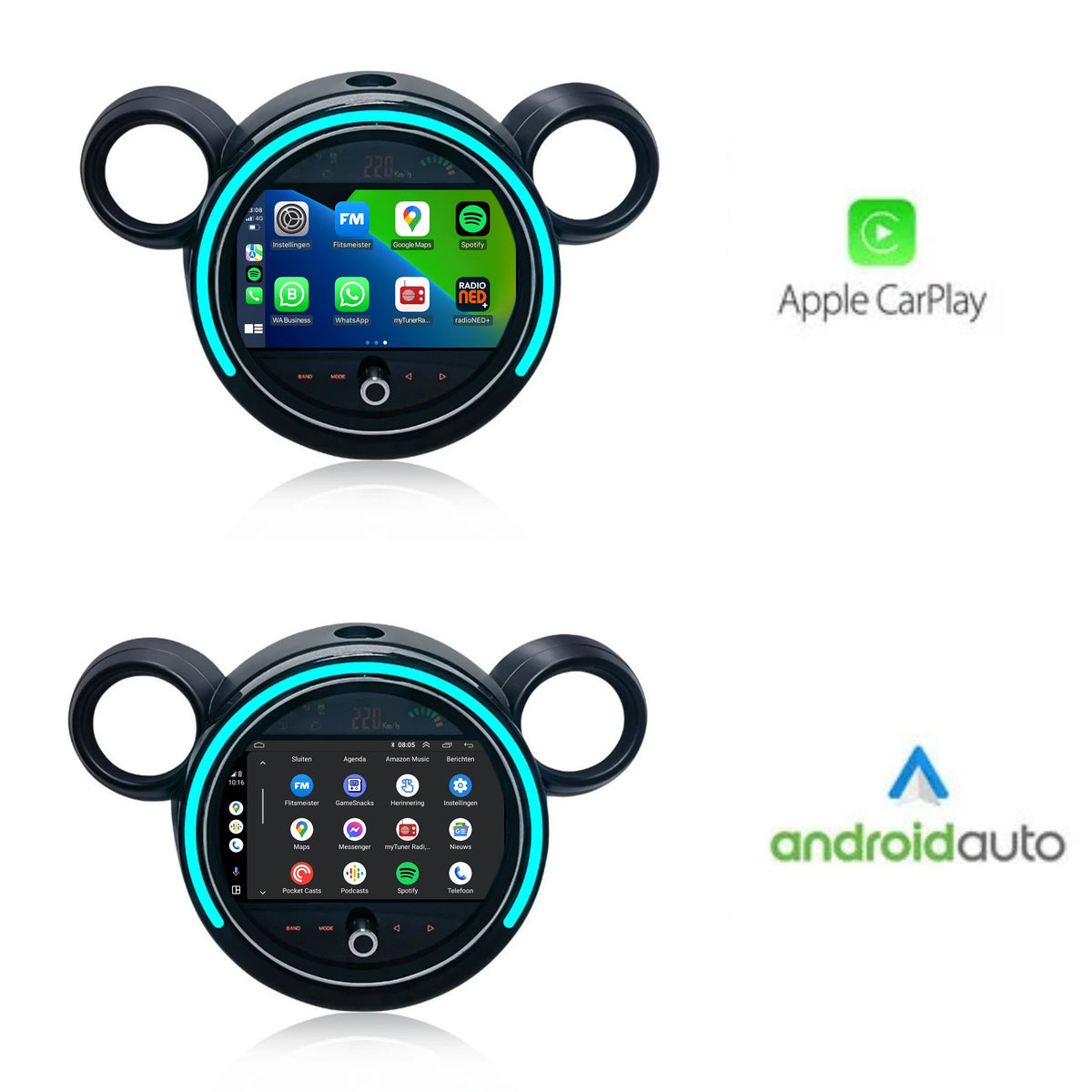 Mini Cooper Countryman R60 CarPlay & Android Auto autoradio | 2011 t/m 2014 | Android 15 | Davilon | Met LED-verlichting-4