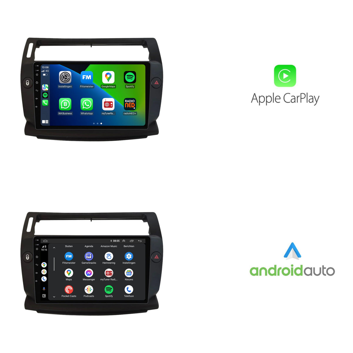 Citroën C4 | Android 13 | Autoradio | 2004 t/m 2013 | CarPlay & Android Auto-2