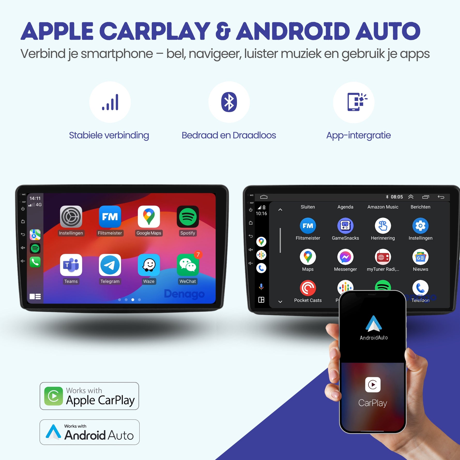 Fiat Panda | Autoradio | 2003 t/m 2012 | Android 13 | Carplay & Android Auto
