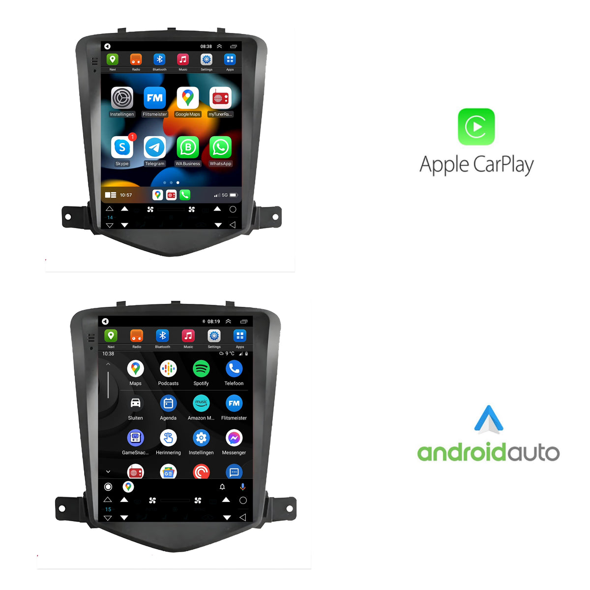 Chevrolet Cruze | Android 13 | Autoradio | 2009 t/m 2015 | CarPlay & Android Auto | Grote scherm-2