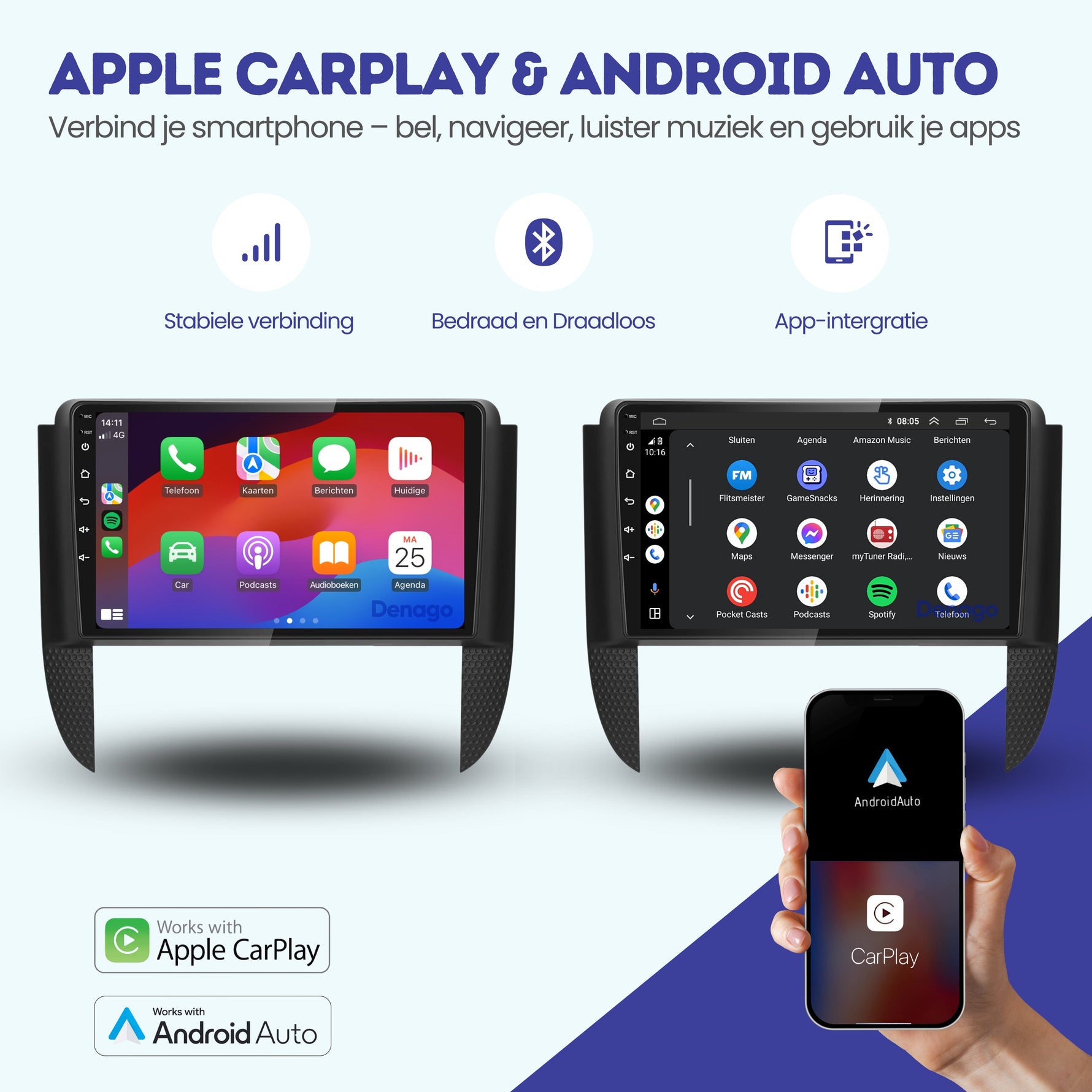 Chevrolet Kaleos CarPlay autoradio | 2004 t/m 2010 | Denago DNG-A346 | 9 inch | Android 13 | Draadloos CarPlay & Android Auto