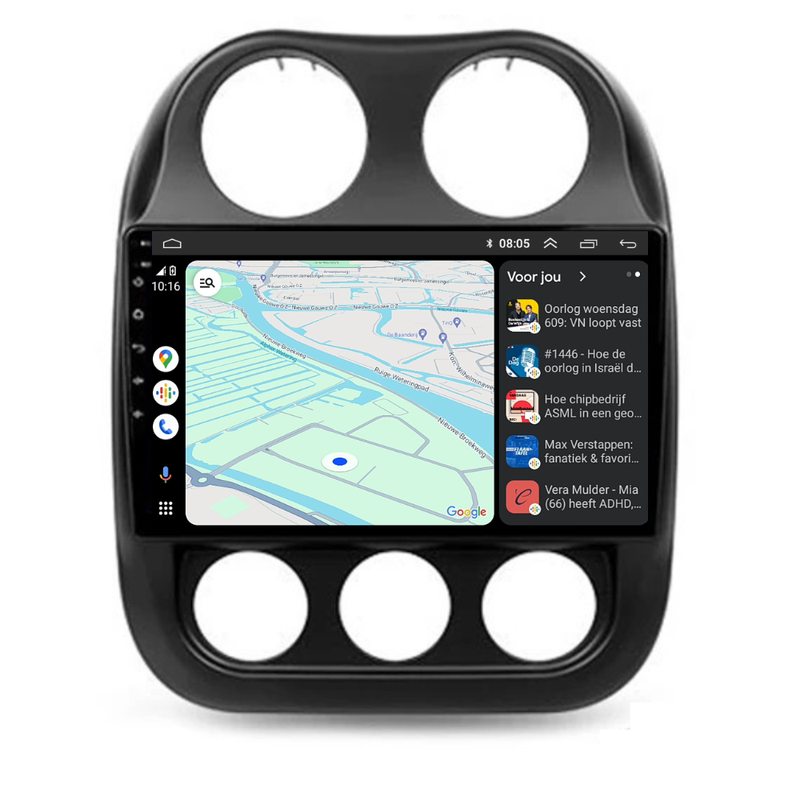 Jeep Compass CarPlay & Android Auto autoradio | 2010 t/m 2016 | Android 15 | Davilon | Inclusief nieuw paneel-8