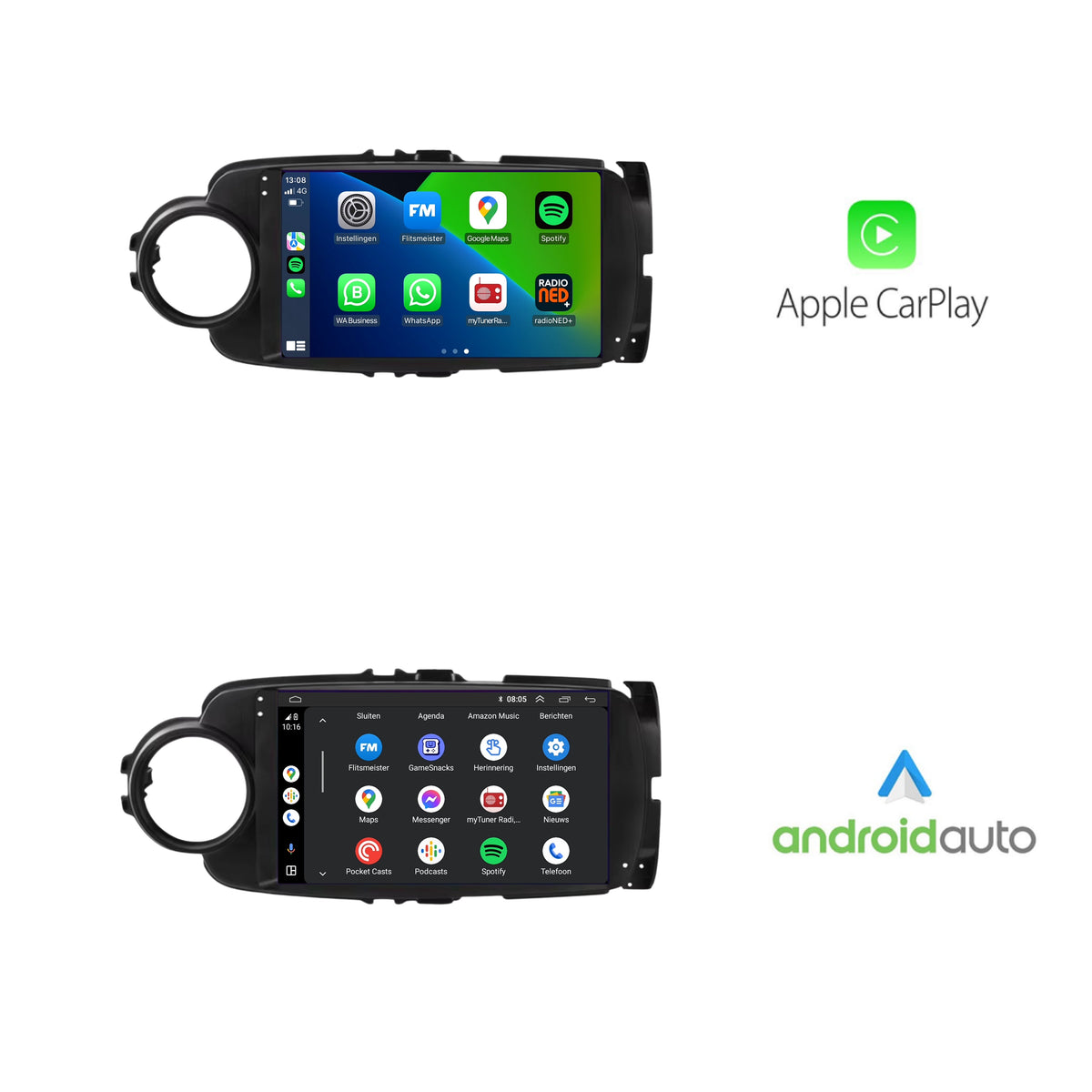 Toyota Yaris | Android 13 | Autoradio | 2011 t/m 2019 | CarPlay & Android Auto-2
