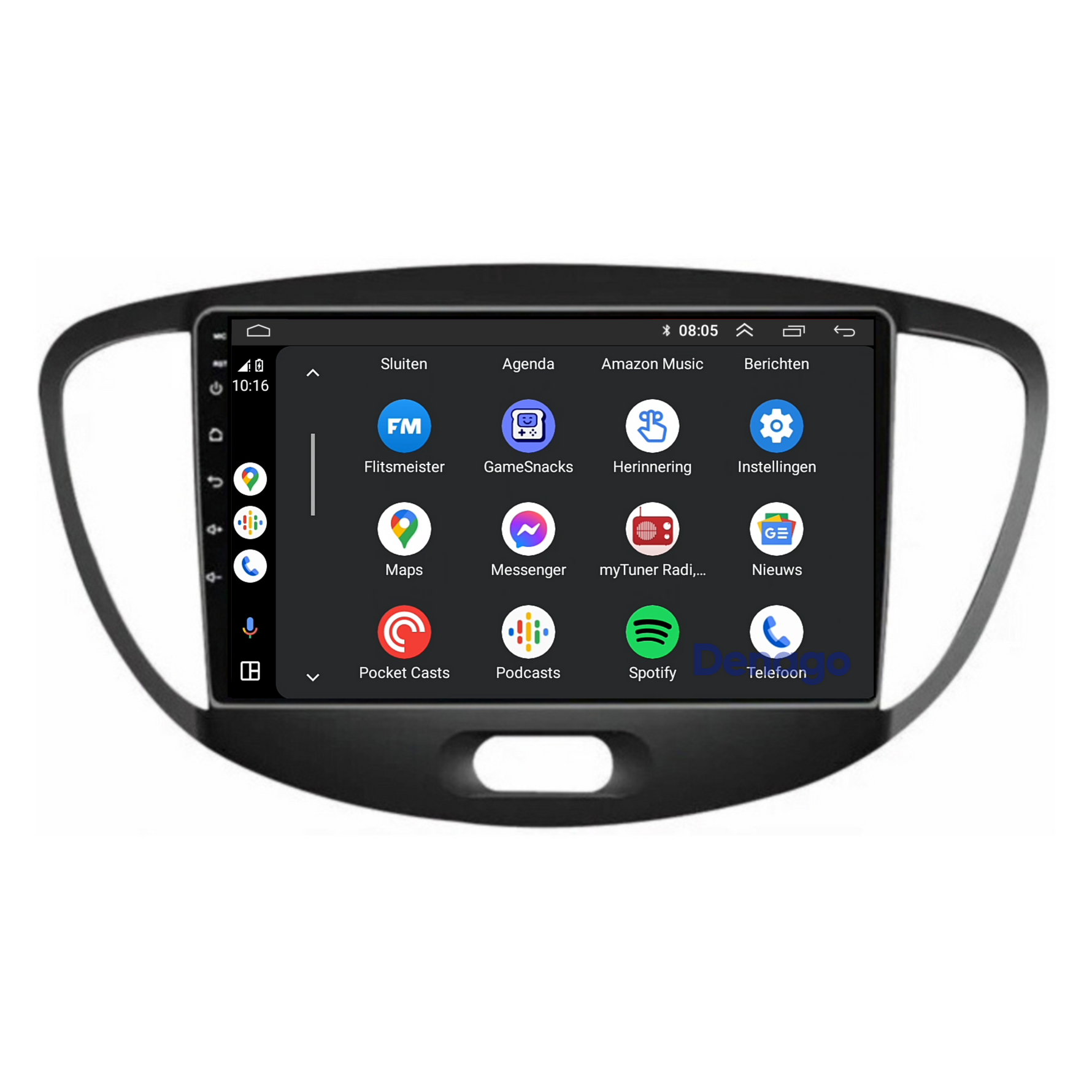 Hyundai i10 CarPlay autoradio | 2008 t/m 2013 | Denago DNG-A67 | 9 inch | Android 13 | Draadloos CarPlay & Android Auto