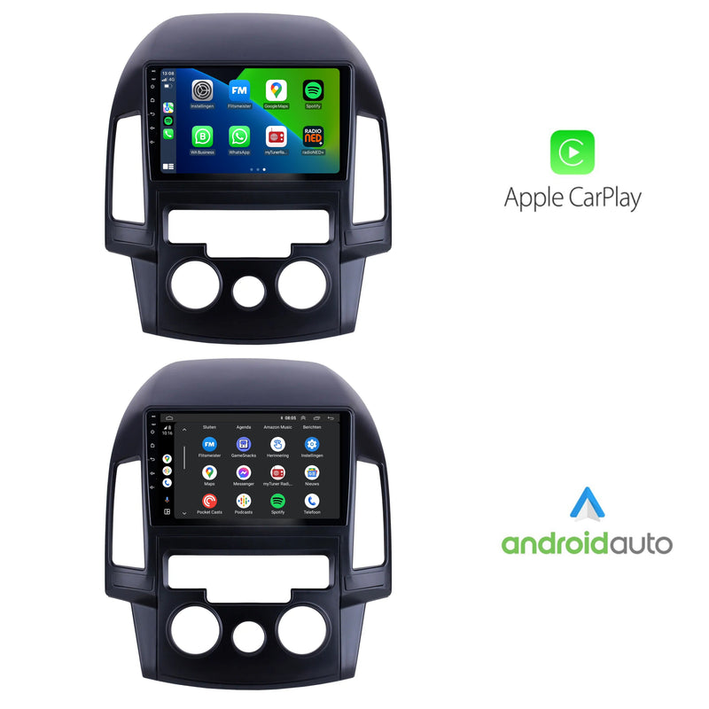 Hyundai i30 | Android 13 | Autoradio | 2007 t/m 2012 | Carplay & Android Auto | Handgeschakelde Airco-2