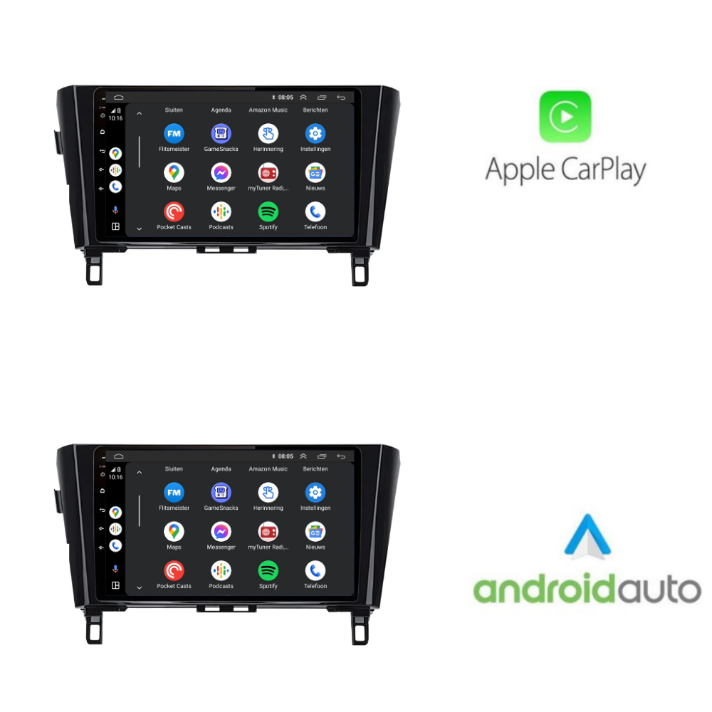 Radio samochodowe CarPlay i Android Auto do Nissan Qashqai / X-Trail | 2014 – 2021 | Android 13 | Davilon
