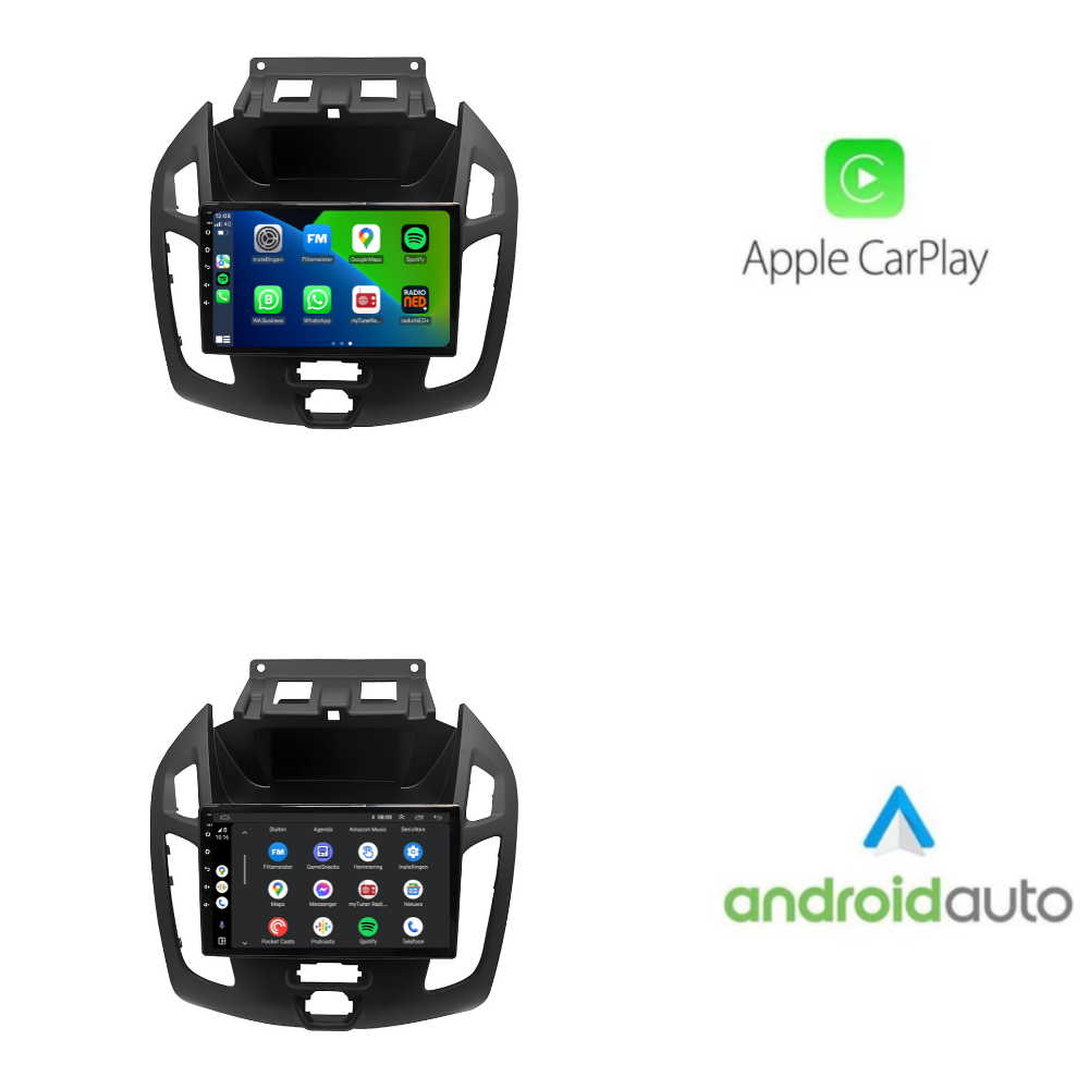Ford Transit Tourneo Connect CarPlay & Android Auto autoradio | 2013 t/m 2018 | Android 15 | Davilon | Zwart-8