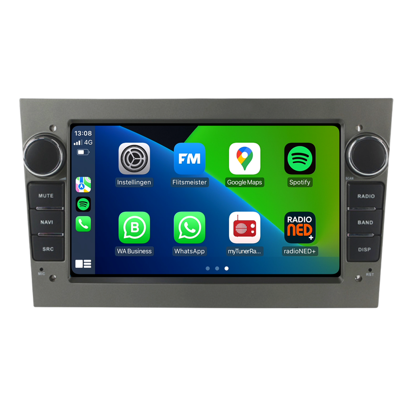 Opel CarPlay & Android Auto autoradio | 2000 t/m 2013 | Android 15 | Davilon | Opel Grijs-1