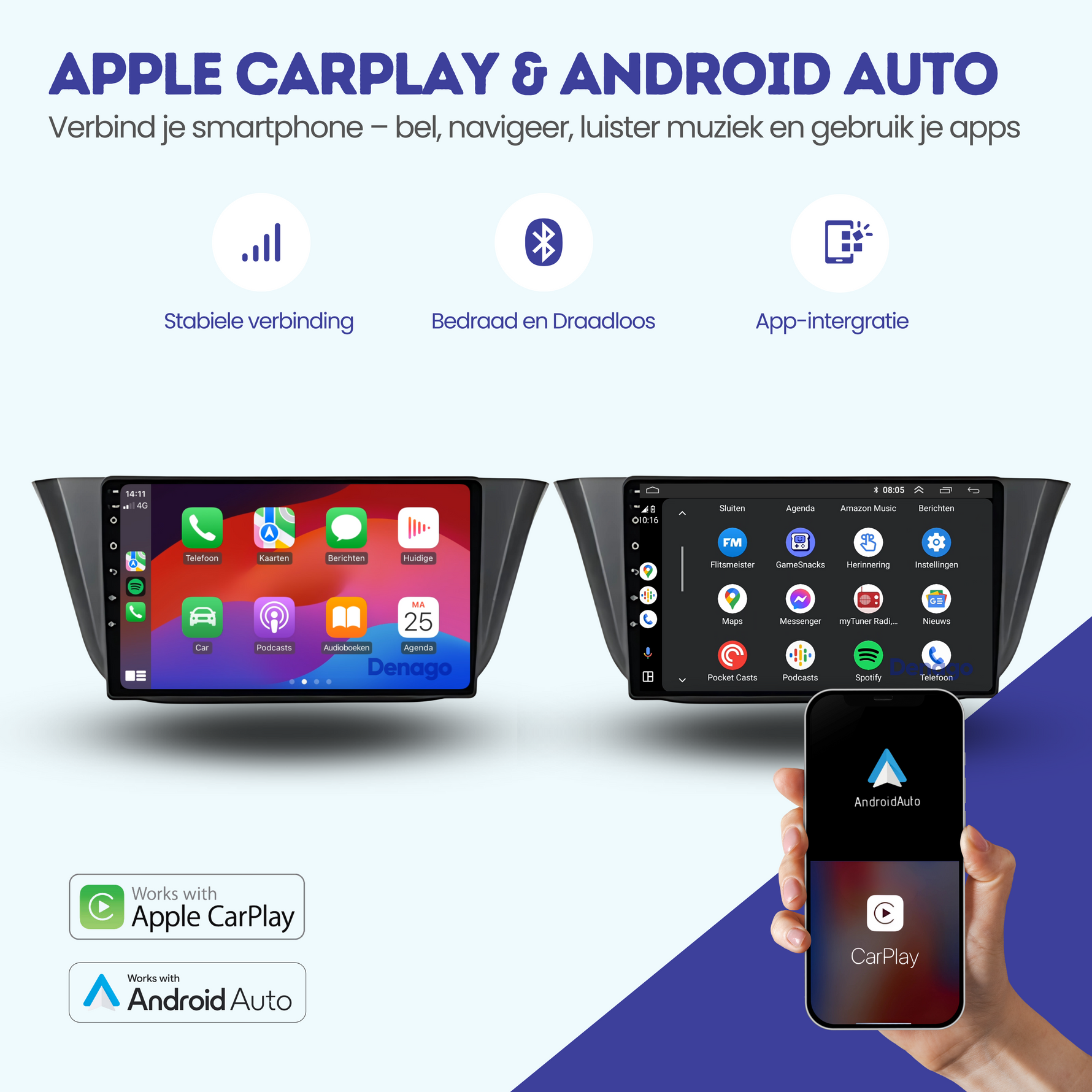 Iveco Daily CarPlay autoradio | 2021 t/m 2025 | Denago DNG-A76 | 9 inch | Android 13 | Draadloos CarPlay & Android Auto