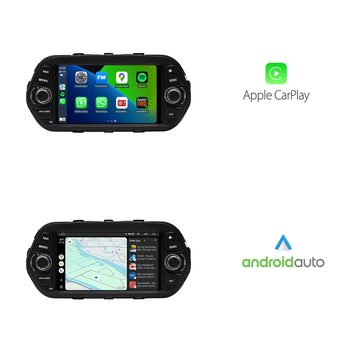 Fiat Tipo CarPlay & Android Auto autoradio | 2015 t/m 2019 | Android 15 | Davilon-8