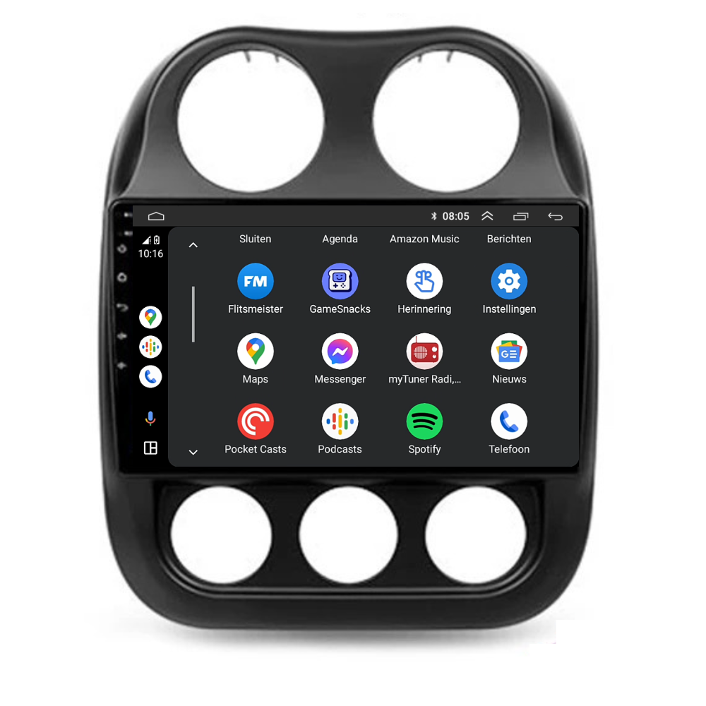 Jeep Compass CarPlay & Android Auto autoradio | 2010 t/m 2016 | Android 15 | Davilon | Inclusief nieuw paneel-6