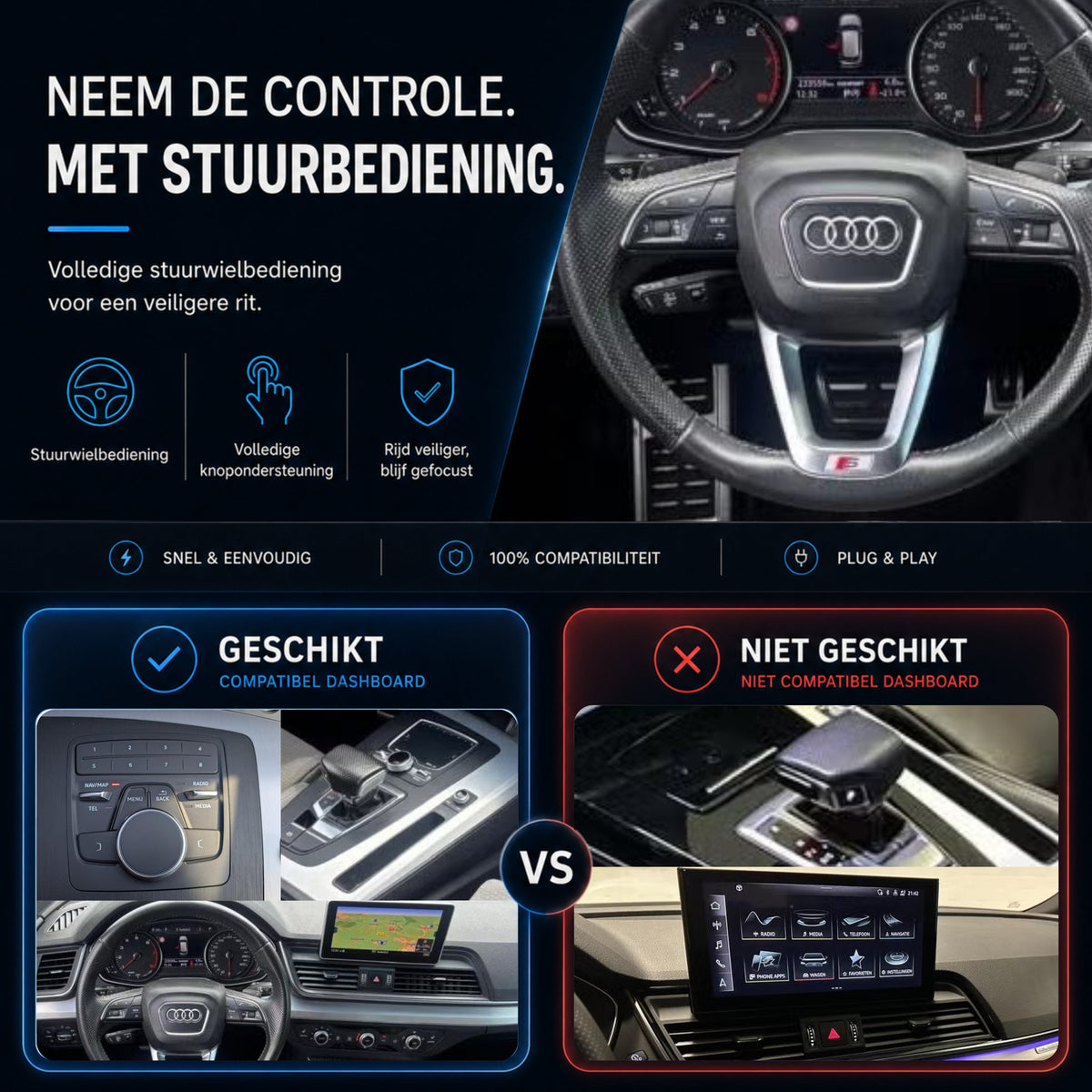 Audi Q5 en Audi SQ5 | 2017 t/m 2019 | CarPlay & Android Auto Box | MIB-6