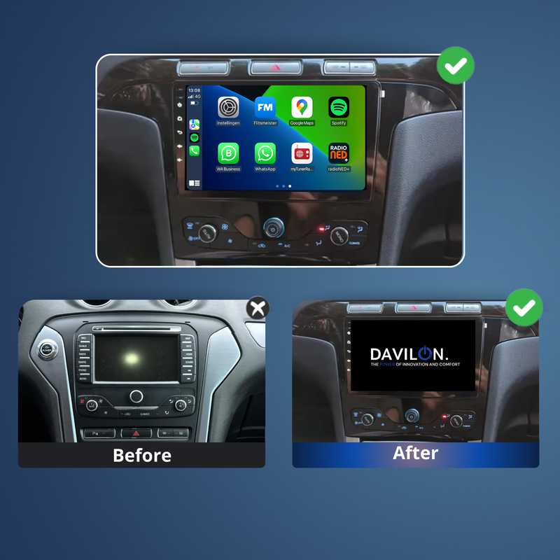 Ford S-Max CarPlay & Android Auto autoradio | 2010 t/m 2015 | Android 15 | Davilon-11