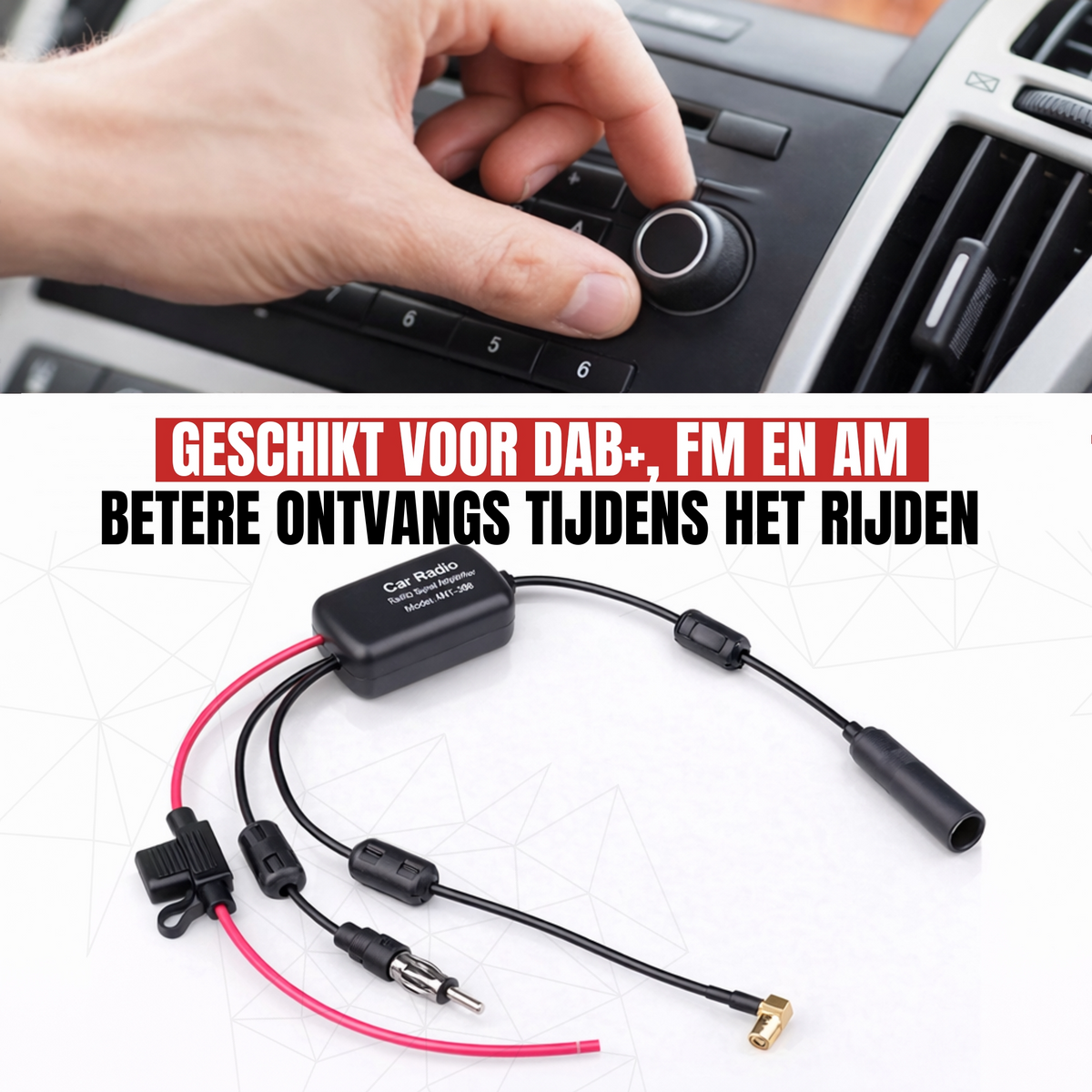 DAB+ Antenne Splitter Adapter | Actieve FM/DAB | SMB | Plug & Play-3