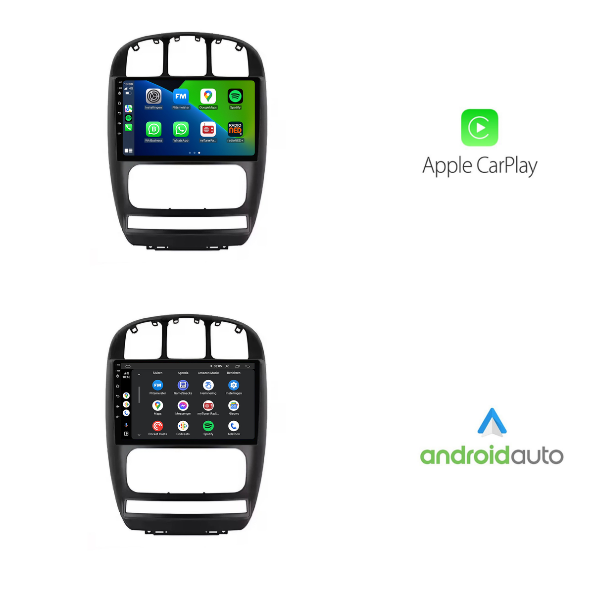 Chrysler Voyager & Dodge Grand Caravan CarPlay & Android Auto car radio | 2000 to 2012 | Android 13 | Davilon