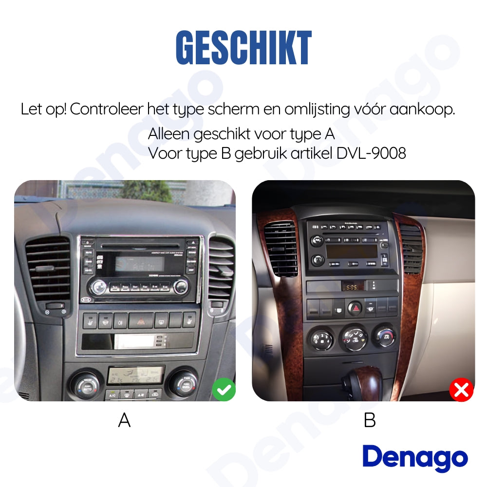 Kia Sorento CarPlay autoradio | 2002 t/m 2009 | Denago DNG-A135 | 9 inch | Android 13 | Draadloos CarPlay & Android Auto