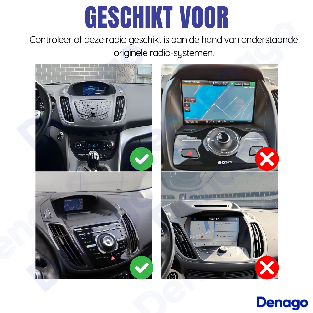 Ford Kuga CarPlay autoradio | 2013 t/m 2017 | Denago DNG-A87 | 9 inch | Android 13 | Draadloos CarPlay & Android Auto